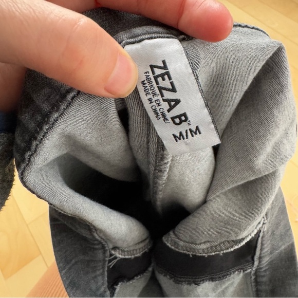 ZEZA B TUXEDO STRIPE GREY JEGGINGS WITH FRAYED HEM - M - Picture 10 of 14